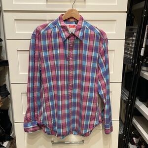 Robert Graham Blue Red White Casual Button Down Shirt